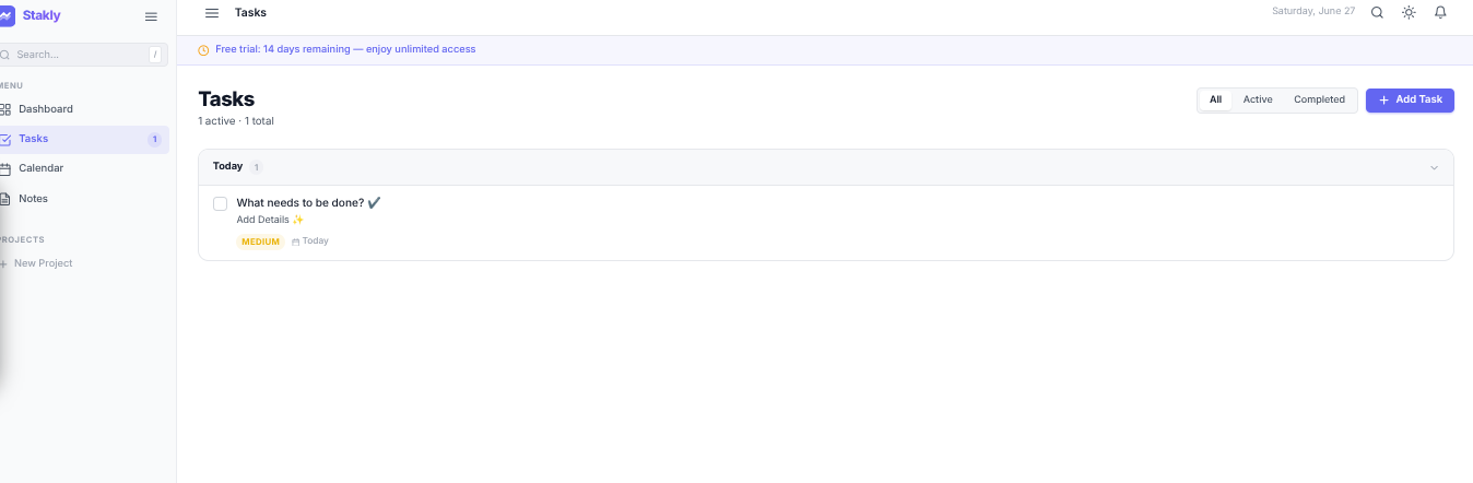 Stakly Tasks